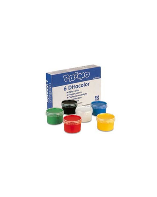 Pintura de dedos primo 250 g caja de 6 unidades colores surtidos