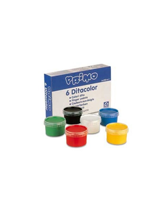 Pintura de dedos primo 250 g caja de 6 unidades colores surtidos