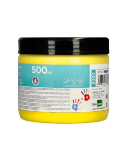 Pintura dedos liderpapel tarrina de 500 ml amarillo