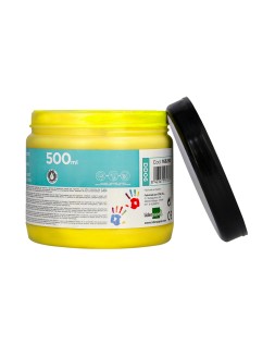 Pintura dedos liderpapel tarrina de 500 ml amarillo