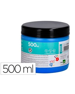 Pintura dedos liderpapel tarrina de 500 ml azul