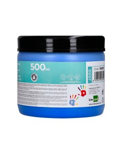 Pintura dedos liderpapel tarrina de 500 ml azul