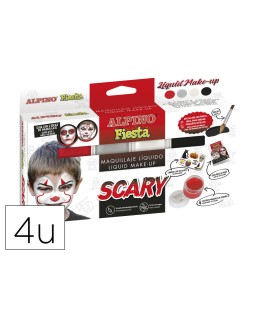 Barra de maquillaje alpino scary caja de 4 colores surtidos + pincel + folleto