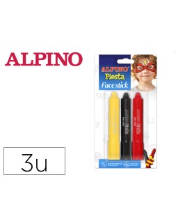 Barra de maquillaje alpino fiesta face stick super heroes blister de 3 unidades colores surtidos