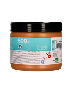 Pintura dedos liderpapel marron tarrina de 500 cc