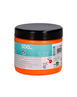 Pintura dedos liderpapel naranja tarrina de 500 cc