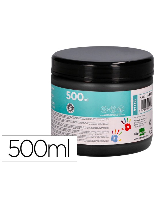 Pintura dedos liderpapel negro tarrina de 500 cc