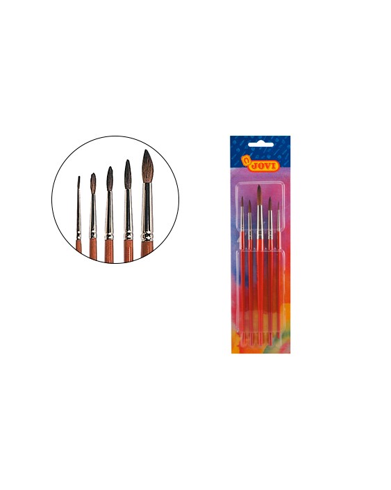 Pinceles acuarela jovi blister de 5 unidades surtidas