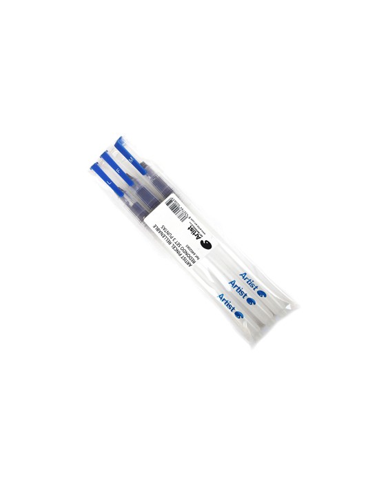 Pincel artist recargable redondo blister 3 unidades puntas surtidas