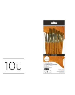 Pinceles daler rowney simply art sintentico mango corto dorado blister de 10 unidades