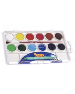 Acuarela jovi 12 colores con pincel estuche de plastico