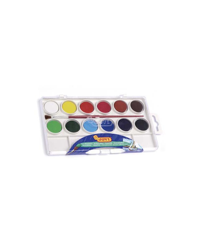 Acuarela jovi 12 colores con pincel estuche de plastico