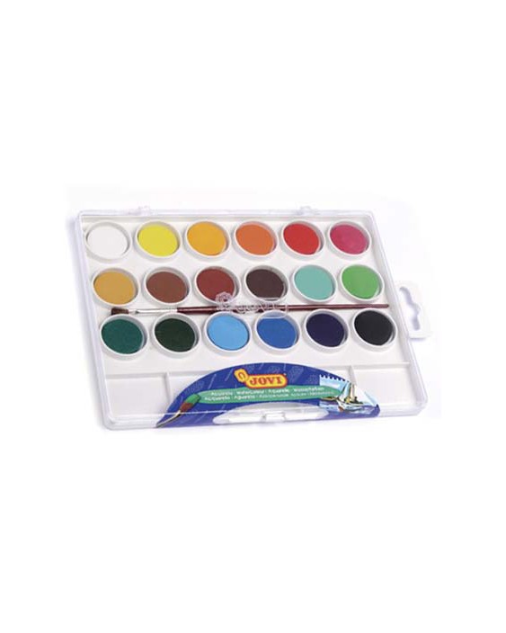 Acuarela jovi 18 colores con pincel estuche de plastico