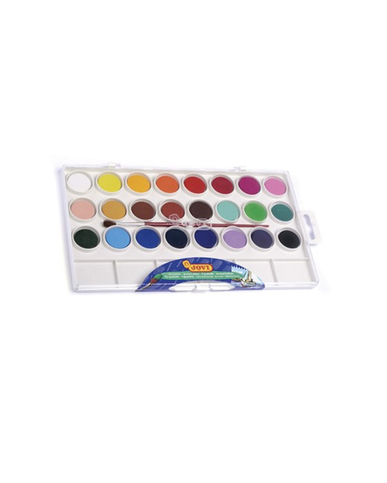 Acuarela jovi 24 colores con pincel estuche de plastico