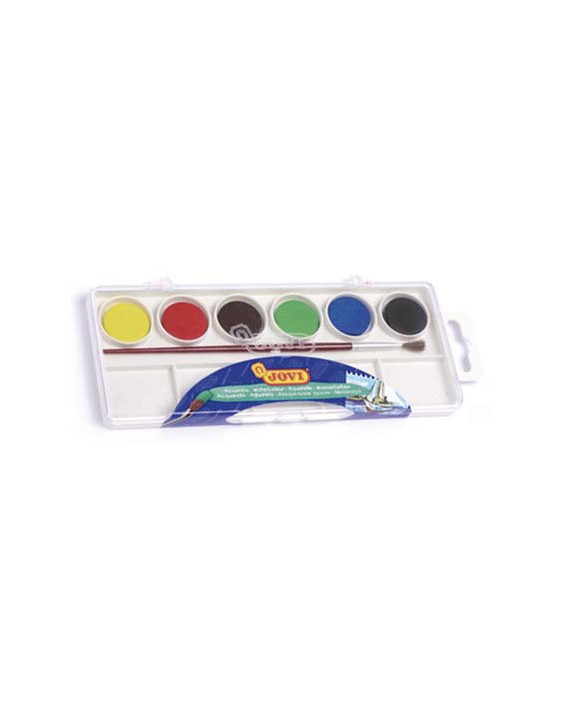Acuarela jovi 6 colores con pincel estuche de plastico