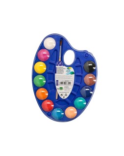 Acuarela liderpapel 12 colores con pincel y deposito incluye paleta de plastico