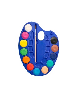 Acuarela liderpapel 12 colores con pincel y deposito incluye paleta de plastico