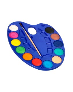 Acuarela liderpapel 12 colores con pincel y deposito incluye paleta de plastico