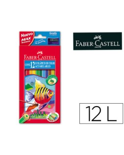 Lapices de colores faber castell acuarelables caja de 12 unidades colores surtidos