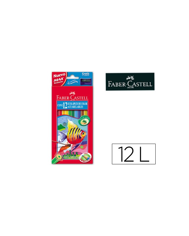 Lapices de colores faber castell acuarelables caja de 12 unidades colores surtidos