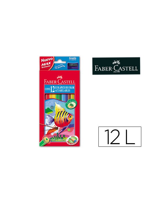 Lapices de colores faber castell acuarelables caja de 12 unidades colores surtidos