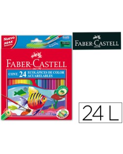 Lapices de colores faber castell acuarelables caja de 24 unidades colores surtidos
