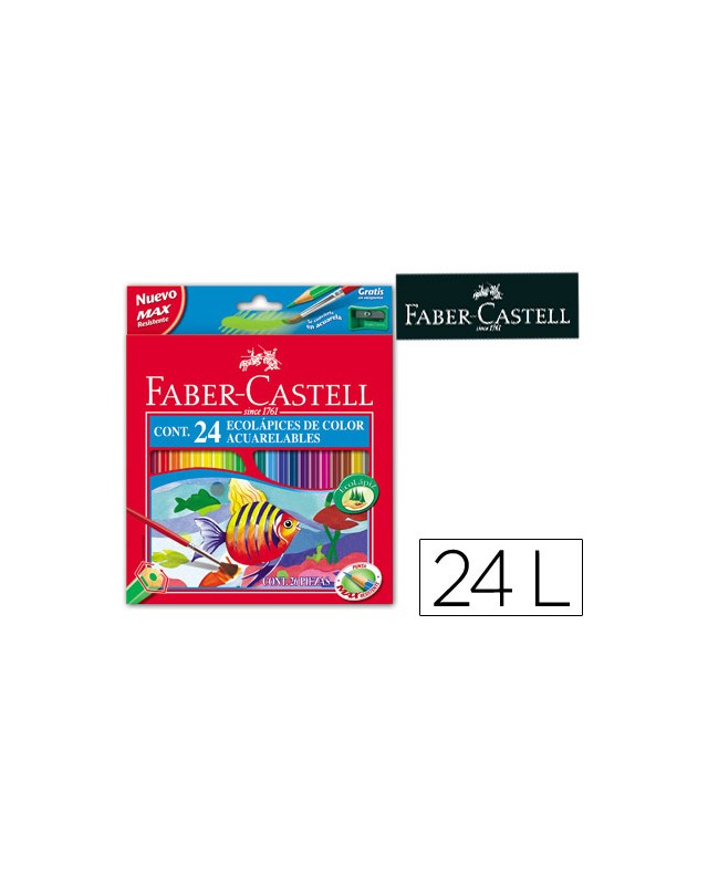 Lapices de colores faber castell acuarelables caja de 24 unidades colores surtidos