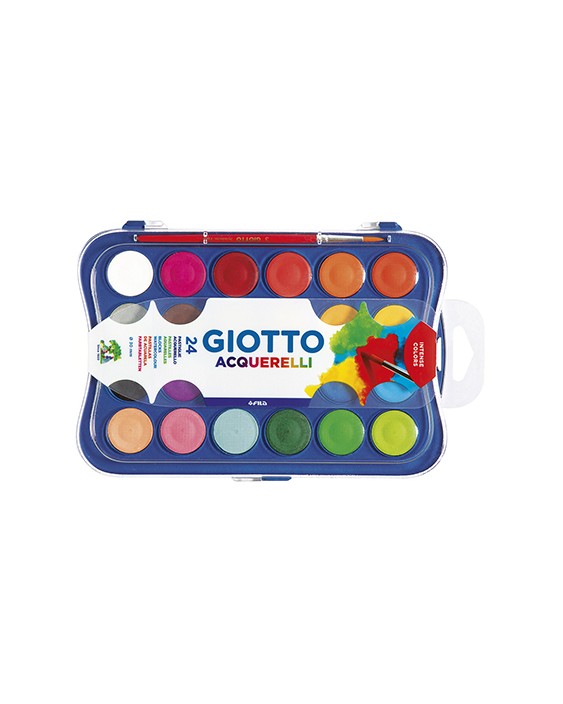 Acuarela giotto 24 colores con pincel estuche de plastico