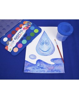 Acuarela giotto 24 colores con pincel estuche de plastico