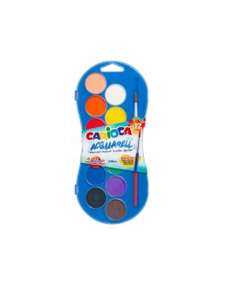 Acuarela carioca 12 colores con pincel estuche de plastico