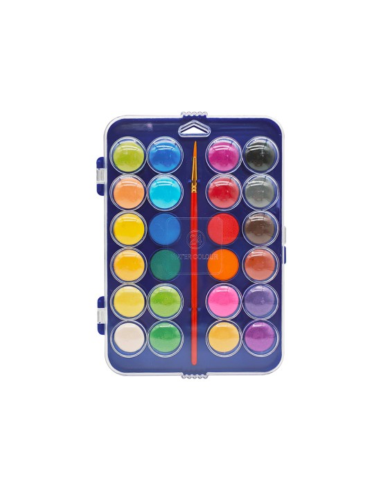 Acuarela liderpapel 24 colores con pincel estuche de plastico