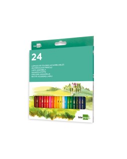 Lapices de colores acuarelables liderpapel caja de 24 unidades colores surtidos