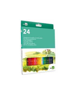 Lapices de colores acuarelables liderpapel caja de 24 unidades colores surtidos