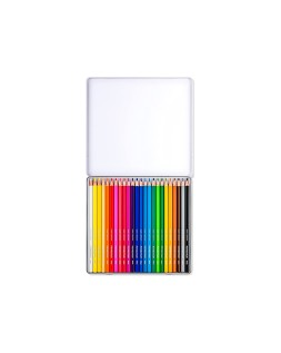 Lapices de colores staedtler acuarelables caja metal de 24 unidades colores surtidos