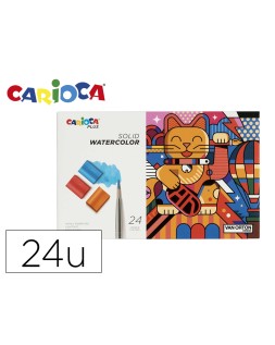 Acuarela carioca plus caja de 24 unidades colores surtidos