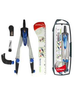 Compas maped 538700 -con adaptador universal estuche de minas y afilaminas