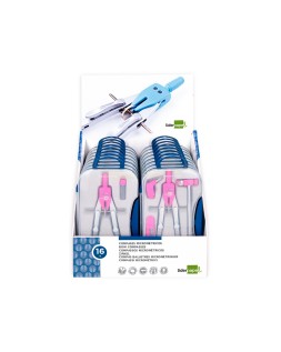 Compas liderpapel con adapatador alargadera y mango extra soft expositor de 16 estuches 2 modelos