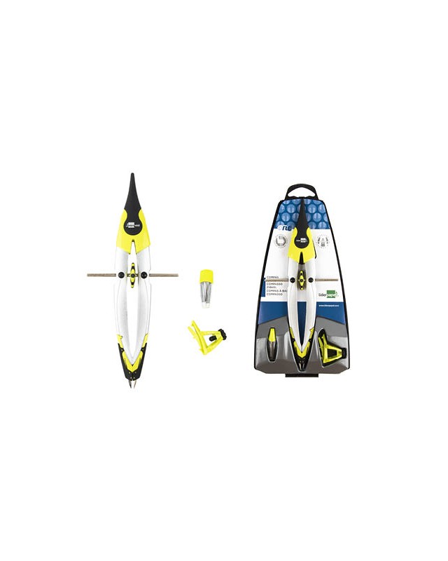 Compas liderpapel one con bigotera adaptador universal yminas colores surtidos