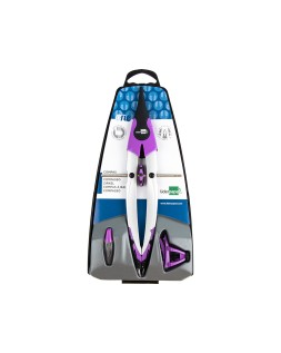 Compas liderpapel one con bigotera adaptador universal yminas colores surtidos