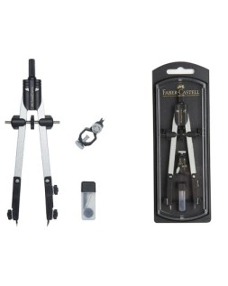 Compas faber castell escolar de ajuste rapido con adaptador universal