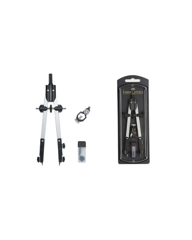 Compas faber castell escolar de ajuste rapido con adaptador universal