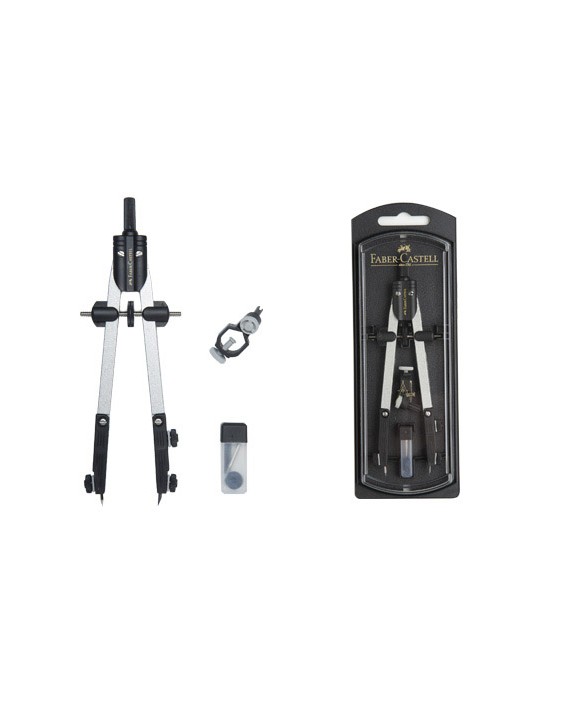 Compas faber castell escolar de ajuste rapido con adaptador universal