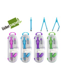 Compas liderpapel articulado con adaptador universal color