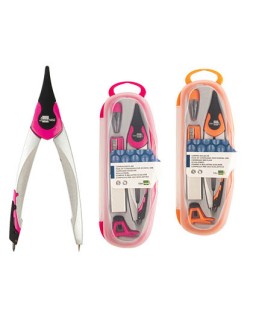 Compas liderpapel adaptador universal minas afilaminas y goma colores surtidos