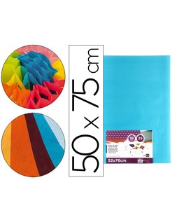 Papel seda liderpapel celeste 52x76 cm 18 gr paquete de 25 hojas