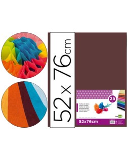 Papel seda liderpapel marron 52x76 cm 18 gr paquete de 25 hojas