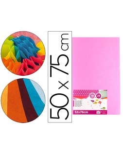 Papel seda liderpapel rosa 52x76 cm 18 gr paquete de 25 hojas