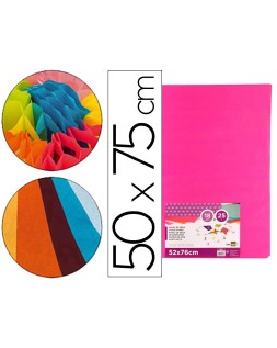 Papel seda liderpapel rosa fuerte 52x76 cm 18 gr paquete de 25 hojas