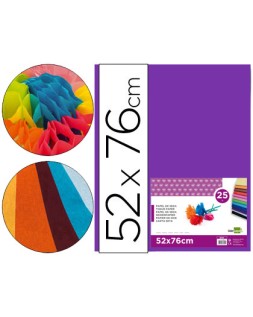 Papel seda liderpapel violeta 52x76 cm 18 gr paquete de 25 hojas