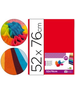 Papel seda liderpapel rojo 52x76 cm 18 gr paquete de 25 hojas